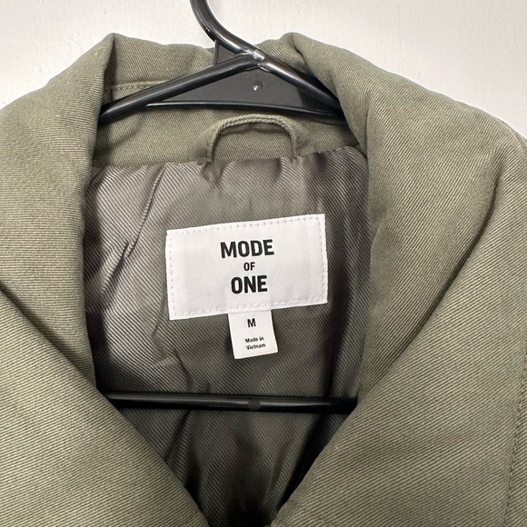 Mode of One Medium Utility Bomber Jacket Military Green Multiple Pockets Medium - Picture 3 of 7
